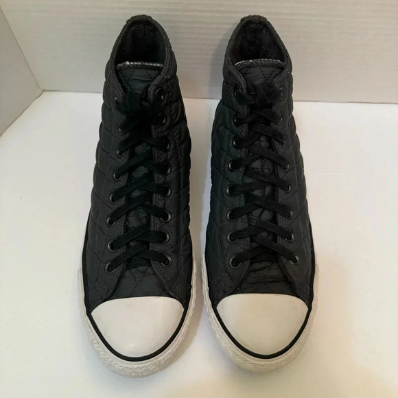 Converse All Star Chuck Taylor Black Quilted Lined Unisex Sneakers - Picture 3 of 10